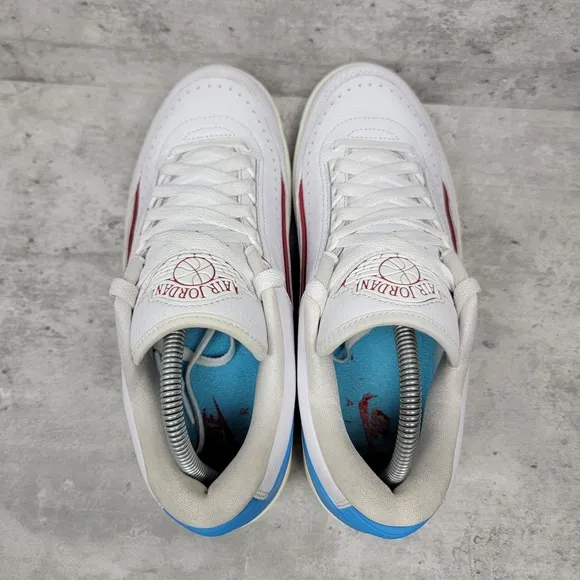 Nike Air Jordan 2 Retro Womens Size 9 White Blue Casual Athletic Shoes Sneakers