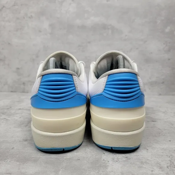 Nike Air Jordan 2 Retro Womens Size 9 White Blue Casual Athletic Shoes Sneakers