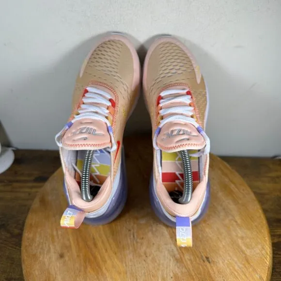 Nike Air Max 270 Washed Coral White Running Shoes Womens‎ Size 9 CW5589-600