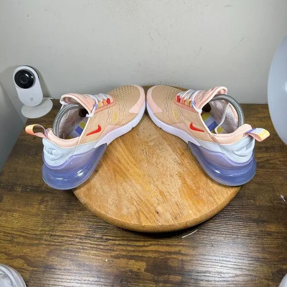 Nike Air Max 270 Washed Coral White Running Shoes Womens‎ Size 9 CW5589-600