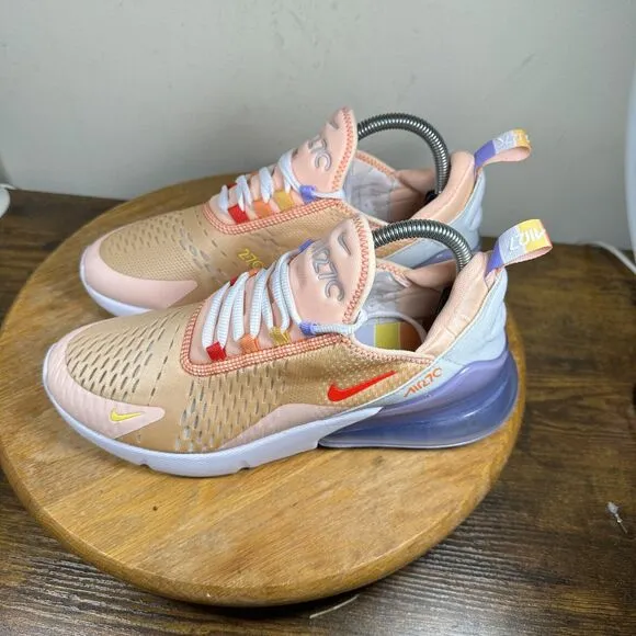 Nike Air Max 270 Washed Coral White Running Shoes Womens‎ Size 9 CW5589-600