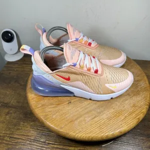 Nike Air Max 270 Washed Coral White Running Shoes Womens‎ Size 9 CW5589-600