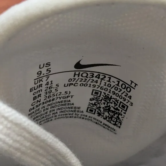 Nike Air Max 270 Women's 9.5 White Vintage Green Bicoastal Shoes HQ3421-100