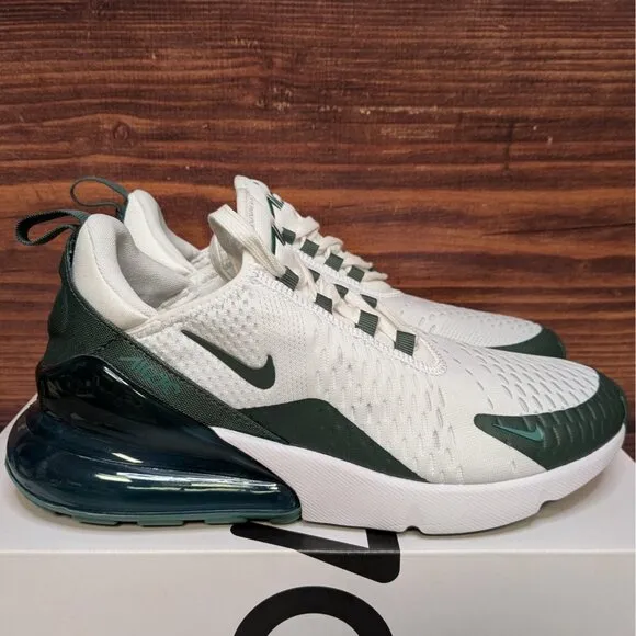 Nike Air Max 270 Women's 9.5 White Vintage Green Bicoastal Shoes HQ3421-100