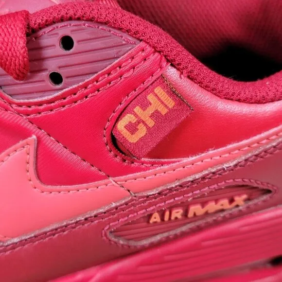 Nike Air Max 90 City Special Chicago Shoes Size 9 Mens Sneakers Red DH0146-600