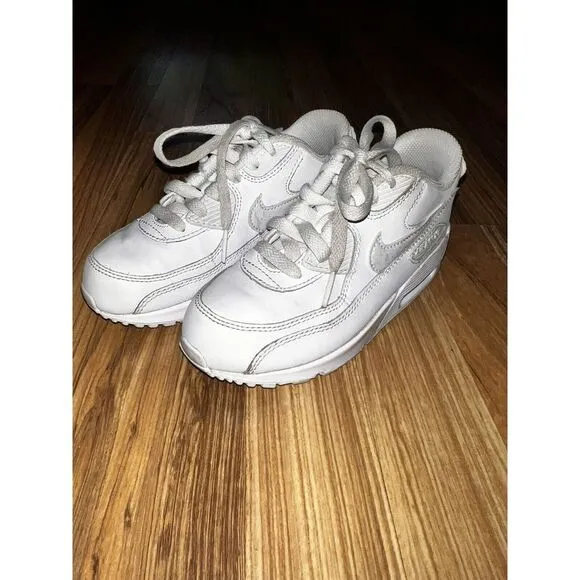 Nike Air Max 90 LTR Little Boys Y2K Running Shoes Size 13C Triple White 13