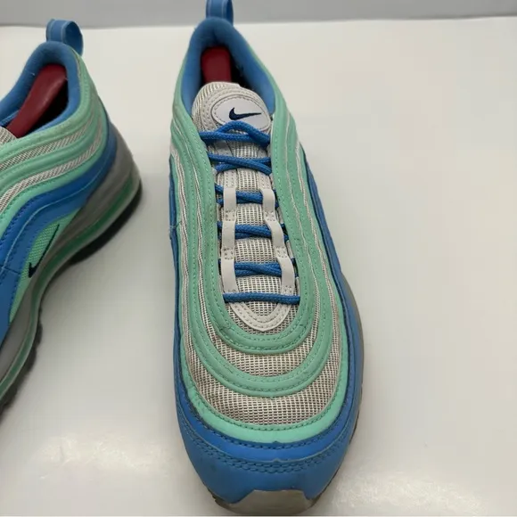 Nike Air Max 97 Mens 9.5 NikeID Shoes Sneaker Retro Running Blue/Teal DJ3181-991