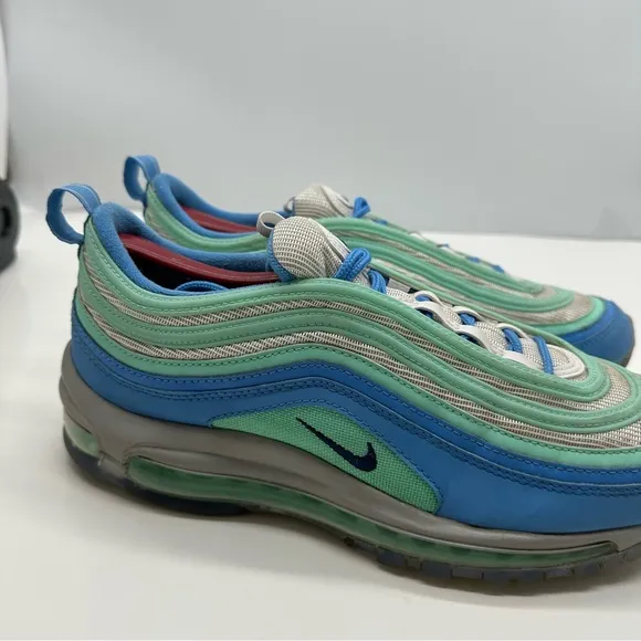 Nike Air Max 97 Mens 9.5 NikeID Shoes Sneaker Retro Running Blue/Teal DJ3181-991