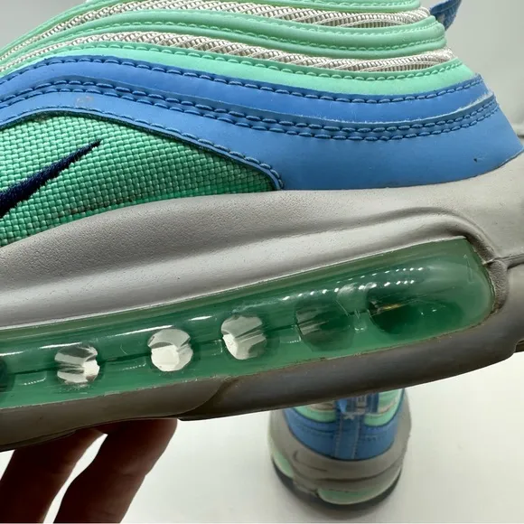 Nike Air Max 97 Mens 9.5 NikeID Shoes Sneaker Retro Running Blue/Teal DJ3181-991