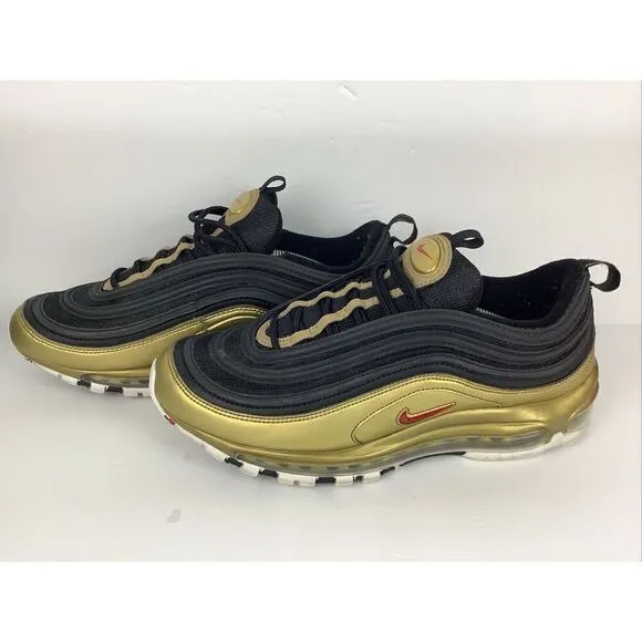 Nike Air Max 97 OG Shoes Metallic Gold Varsity Red White DM0028-700 Men's 9.5