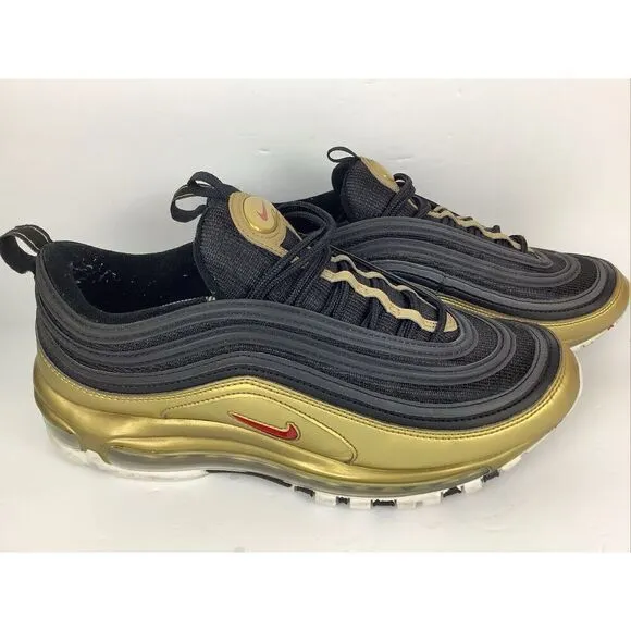 Nike Air Max 97 OG Shoes Metallic Gold Varsity Red White DM0028-700 Men's 9.5
