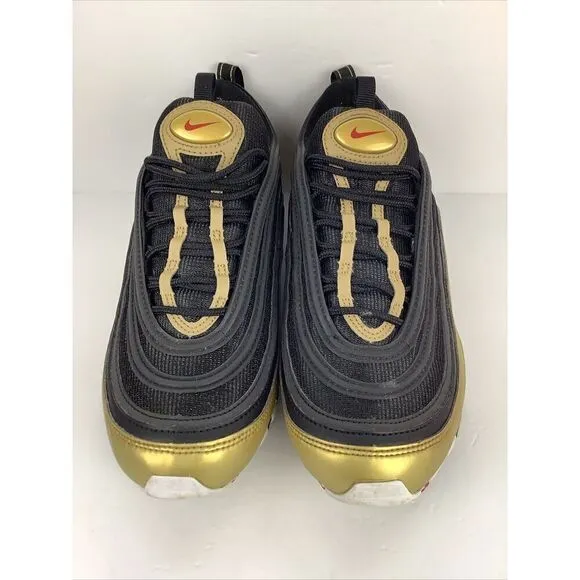 Nike Air Max 97 OG Shoes Metallic Gold Varsity Red White DM0028-700 Men's 9.5