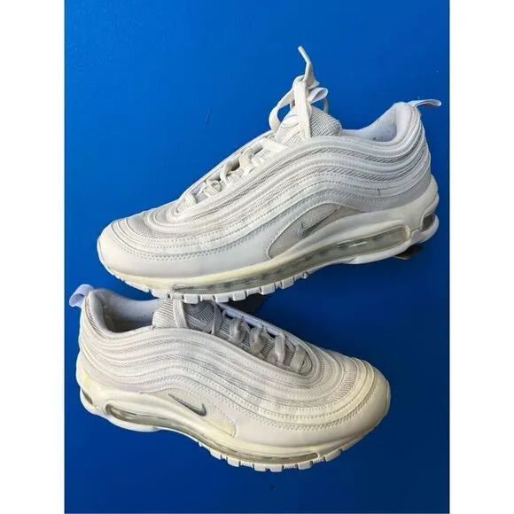 Nike Air Max 97 Triple White Ice Running Sneaker Shoes 921826-101 Mens Size 8