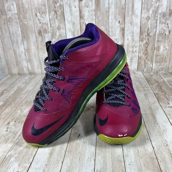 Nike Air Max LeBron X Low Raspberry Red Volt Purple‎ Mens Size 9.5 579765 601