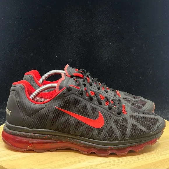 Nike Air Max  Mens Running Shoes Black Sport Red 429889-060 Size 10
