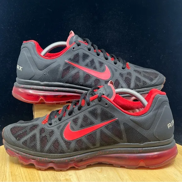 Nike Air Max  Mens Running Shoes Black Sport Red 429889-060 Size 10