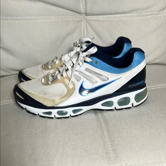 Nike Air Max Tailwind 2 Men’s White and Blue Running Shoes Size 13