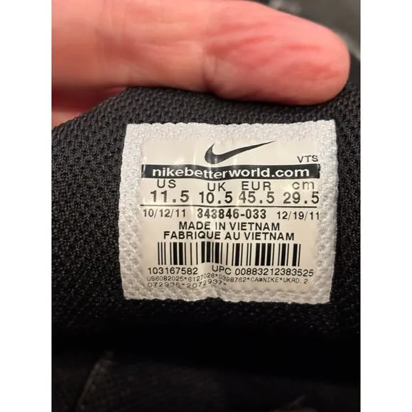 Nike Air Max Torch 4 men’s running shoes size  11.5 black volt neon 343846-033