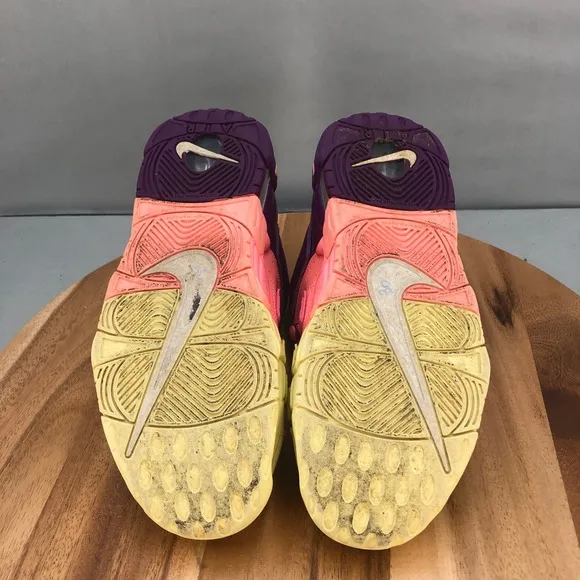 Nike Air More Uptempo Basketball Shoes Youth 5.5Y Purple Pink Yellow Performance