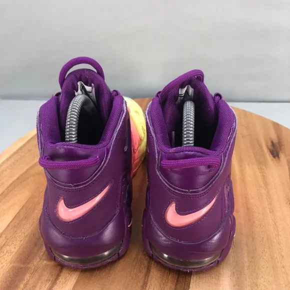 Nike Air More Uptempo Basketball Shoes Youth 5.5Y Purple Pink Yellow Performance