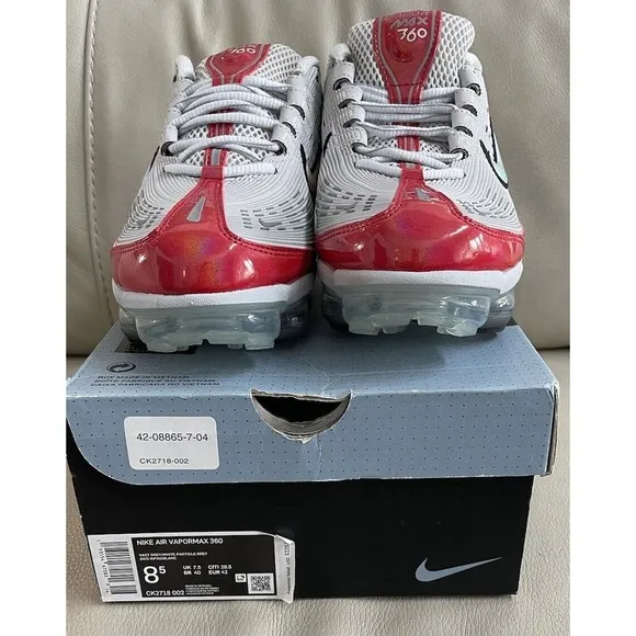 Nike Air Vapormax 360 Grey Red CK2718-002 Mens Size 8.5 New In Box