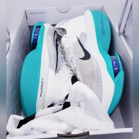 Nike Air Zoom AlphaFly Next% 2 White Clear Jade Running Shoes