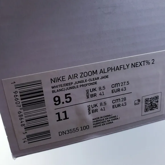 Nike Air Zoom AlphaFly Next% 2 White Clear Jade Running Shoes