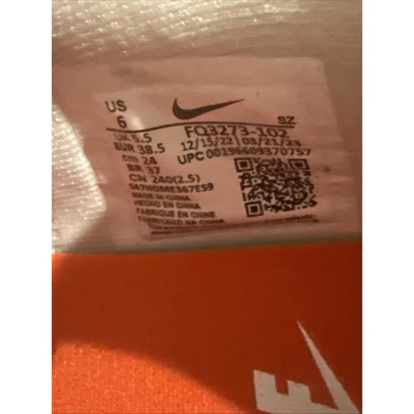 Nike Air Zoom Victory Tour 3 Golf Shoes White Orange Men's Size 6 FQ3273-102