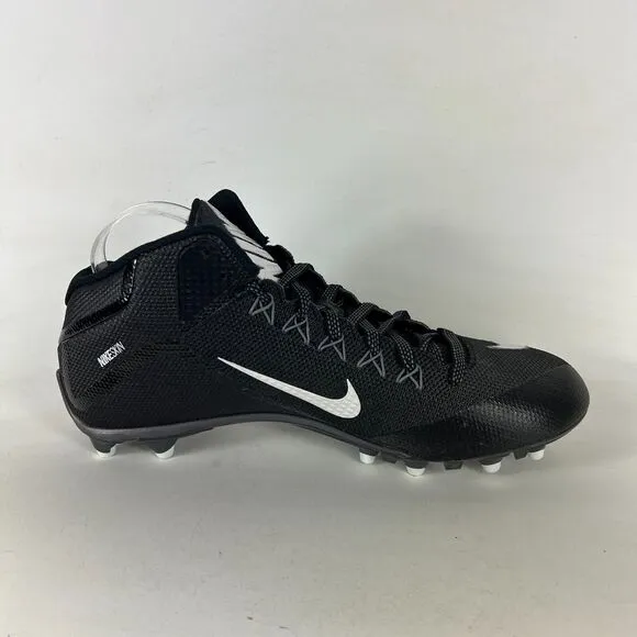 Nike Alpha Pro 2 3/4 TD Shoes Men's 13 Black Low Top Athletic Football Cleats