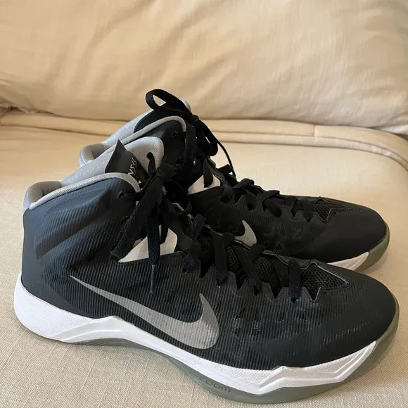 Nike Black and Gray High-Top Athletic Shoes