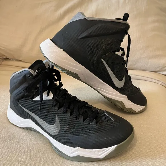 Nike Black and Gray High-Top Athletic Shoes