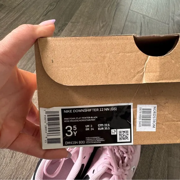 Nike Downshifter 3.5Y Youth Girls Running Shoes Pink White black New with box