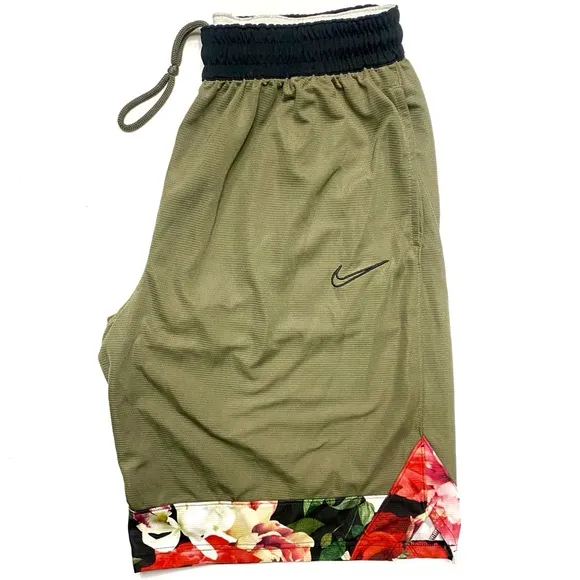 Nike Dri-Fit Men’s Green &amp; Floral DNA Loose Fit Athletic Basketball Shorts XL