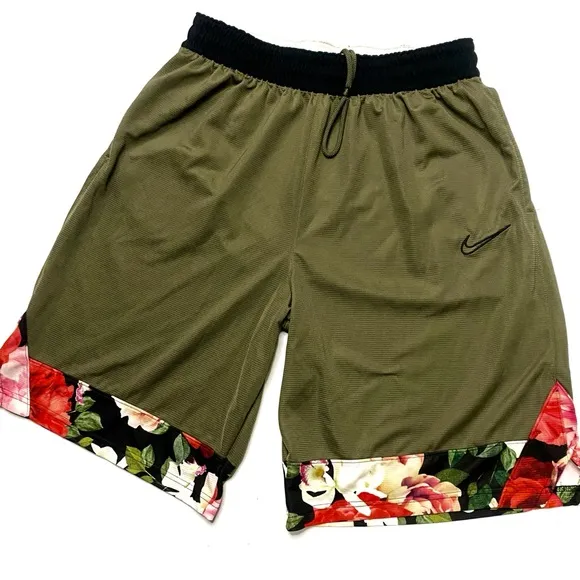 Nike Dri-Fit Men’s Green &amp; Floral DNA Loose Fit Athletic Basketball Shorts XL