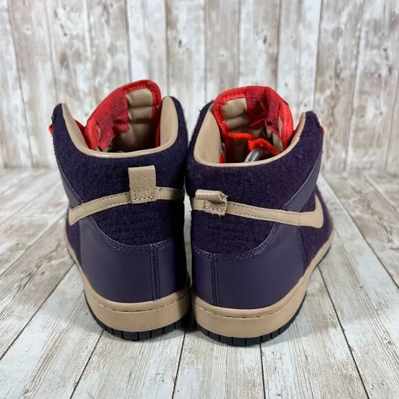 Nike Dunk High Premium Navy‎ Blue Red Sneakers Athletic Basketball Shoes Size 8