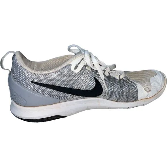 Nike Flex Train Aver Mens Running Shoes Size 9.5 Trainers Sneakers White &amp; Grey