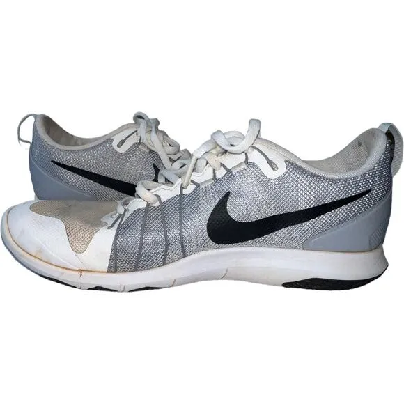 Nike Flex Train Aver Mens Running Shoes Size 9.5 Trainers Sneakers White &amp; Grey