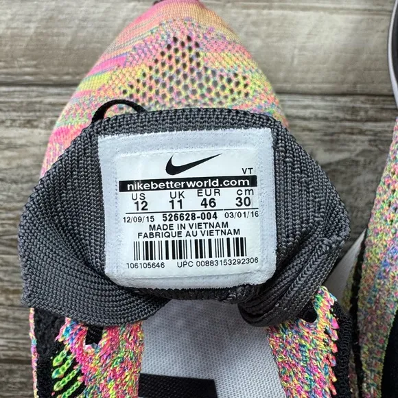 NIKE FLYKNIT RACER MULTICOLOR Rainbow US 526628-004 Version 1 2013. Size 12