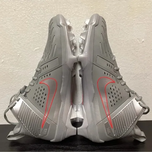 Nike Force Savage sz 14 Red/Grey Ohio State PE cleats NCAA Football Wow