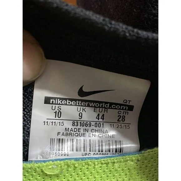 NIKE Free RN Flyknit 2020 Black Run Shoes 831069-001, Men's Sz 10