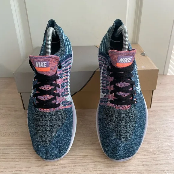 Nike Free RN Flyknit Women Running Shoes Blue Sneakers- Women SZ 9