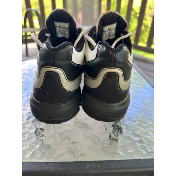Nike Golf Shoes Spiked Leather Comfort Athletic White Black Mens Size 10.5