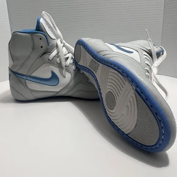 Nike Greco Supreme White Grey Blue Wrestling Shoes 316552-042 Womens Sz 11 rare