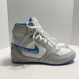 Nike Greco Supreme White Grey Blue Wrestling Shoes 316552-042 Womens Sz 11 rare