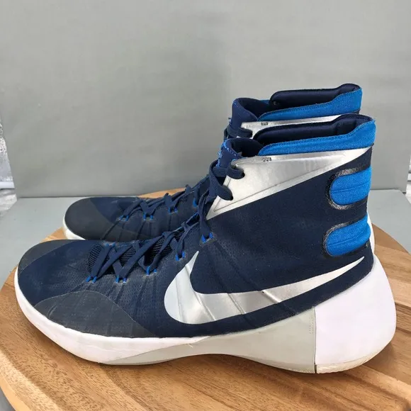 Nike Hyperdunk 2015 TB Basketball Shoes Mens 15 Navy Blue Silver Performance