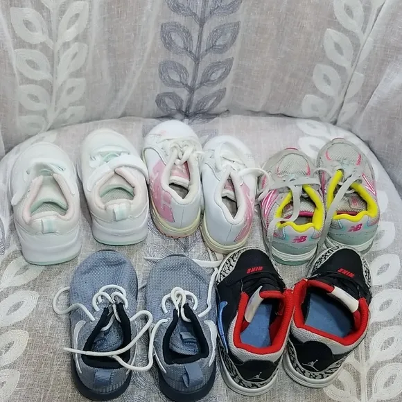 Nike Kids Black and Red And Different  Brands Of Sneakers Size 6C