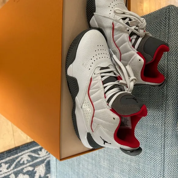 Nike kids Stay Local White and Red Athletic Shoes like new