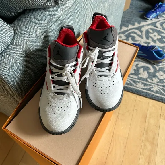 Nike kids Stay Local White and Red Athletic Shoes like new