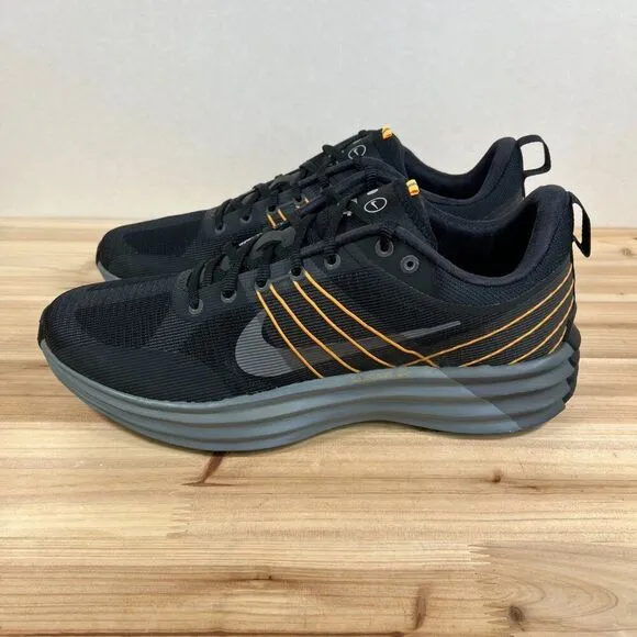 Nike Lunar Roam running shoes Mens 10.5 Black Smoke Grey Laser Orange NEW in Box