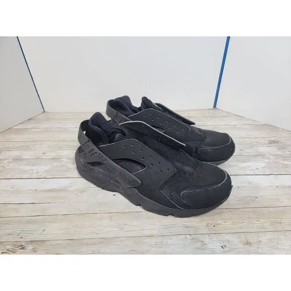 Nike Mens Air Huarache‎ 318429-003 Black Running Shoes Sneakers Size 11 No laces